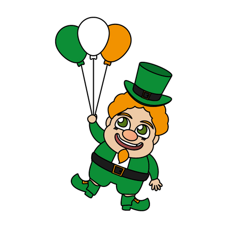 leprechaun with balloons happy st patricks day vector illustrationのイラスト素材