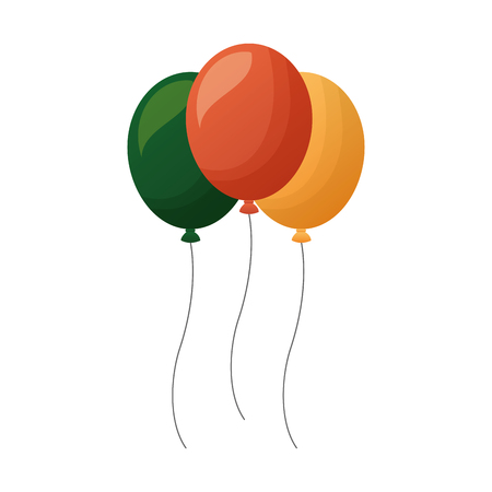 three balloons decoration on white background vector illustrationのイラスト素材