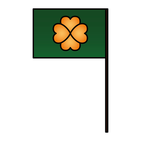 green flag with clover happy st patricks day vector illustrationのイラスト素材