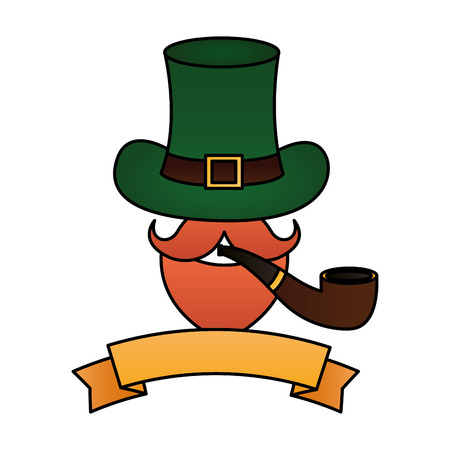 mustache hat and pipe happy st patricks day vector illustrationのイラスト素材