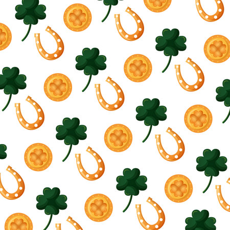 background green clovers plant decoration vector illustrationのイラスト素材