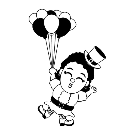leprechaun girl with balloons happy st patricks day vector illustrationのイラスト素材
