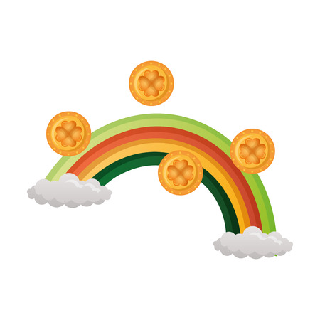 rainbow coins happy st patricks day vector illustrationのイラスト素材
