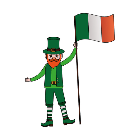 leprechaun irish flag happy st patricks day vector illustrationのイラスト素材