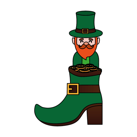 leprechaun boot coins happy st patricks day vector illustrationのイラスト素材