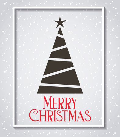 merry christmas decoration greeting card vector illustrationのイラスト素材