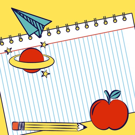 apple paper pencil science back to school vector illustrationのイラスト素材