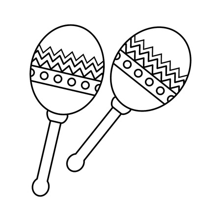 mexican maracas instrument icon vector illustration designのイラスト素材