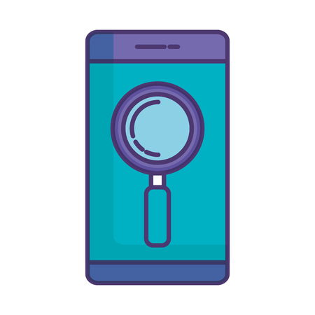 smartphone with magnifying glass vector illustration designのイラスト素材