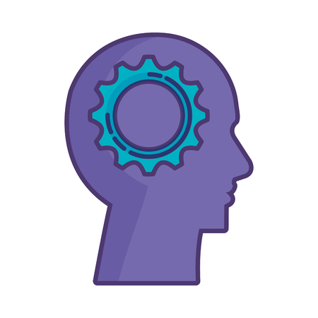 profile with gear machinery vector illustration designのイラスト素材