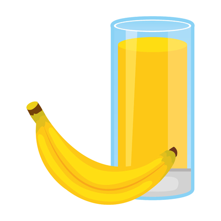 banana fresh fruit juice vector illustration designのイラスト素材