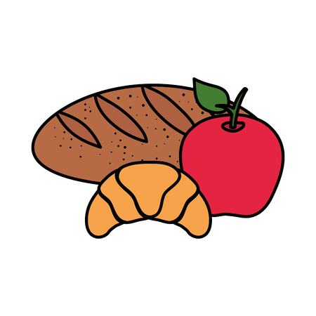 delicious breads with apple vector illustration designのイラスト素材