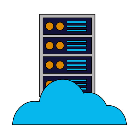 cloud computing computer case technology vector illustrationのイラスト素材