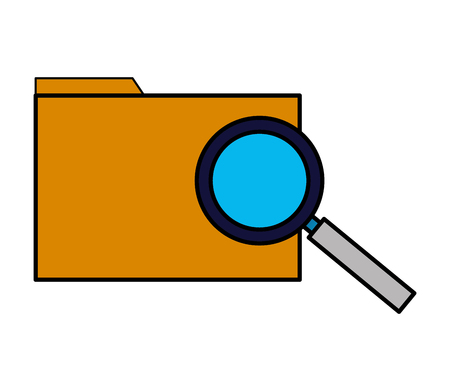 folder file data magnifying glass vector illustrationのイラスト素材