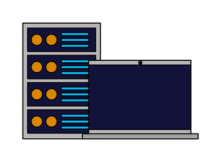 laptop computer case devices technology vector illustrationのイラスト素材