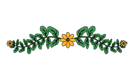 flower branch leaves decoration foliage vector illustrationのイラスト素材