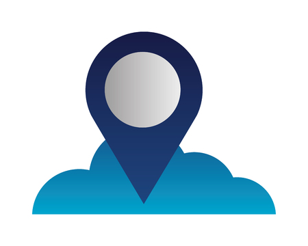 cloud computing navigation location map vector illustrationのイラスト素材
