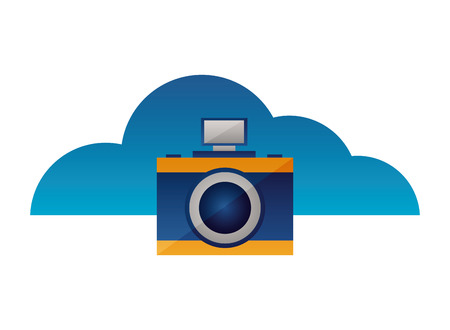 cloud computing photography camera device vector illustrationのイラスト素材