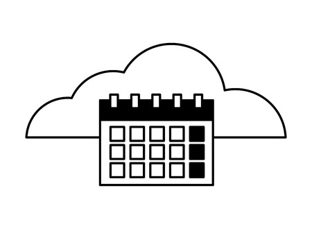 cloud computing calendar reminder plan vector illustrationのイラスト素材