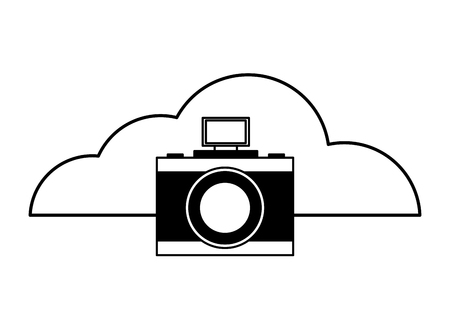 cloud computing photography camera device vector illustrationのイラスト素材