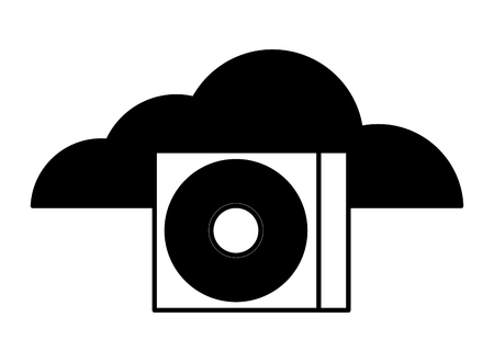 cloud computing compact disk drive vector illustrationのイラスト素材