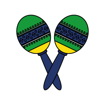 mexican maracas instrument icon vector illustration designのイラスト素材