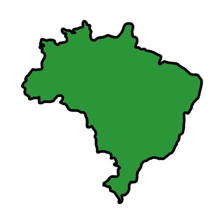 brazilian map isolated icon vector illustration designのイラスト素材