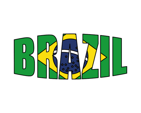 brazilian label with flag vector illustration designのイラスト素材