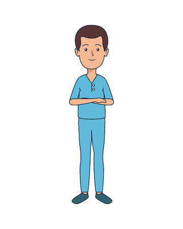 young man avatar character vector illustration designのイラスト素材