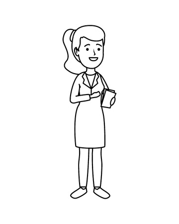 female doctor with order medical vector illustration designのイラスト素材
