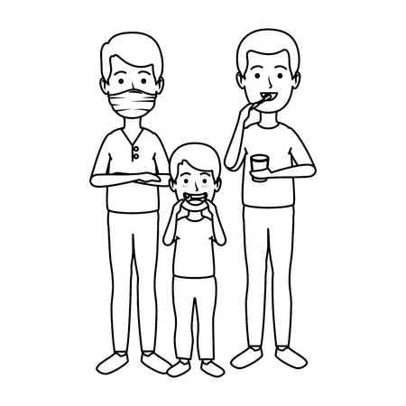 young dentist with patients vector illustration designのイラスト素材