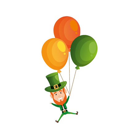 leprechaun with balloons helium saint patrick character vector illustrationのイラスト素材