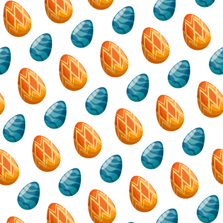 eggs painted happy easter pattern background vector illustration designのイラスト素材
