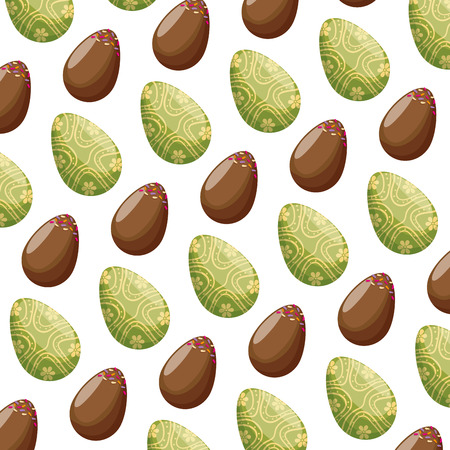 eggs painted happy easter pattern background vector illustration designのイラスト素材