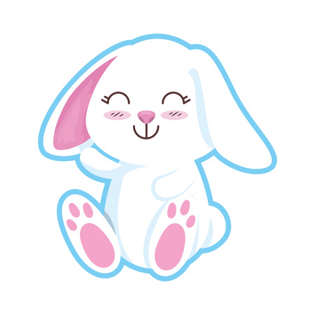 cute rabbit character icon vector illustration designのイラスト素材