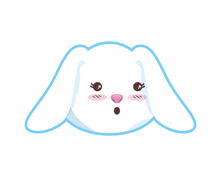 cute rabbit head character vector illustration designのイラスト素材
