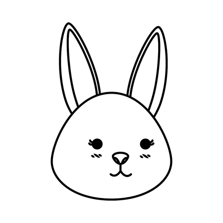 cute rabbit head character vector illustration designのイラスト素材