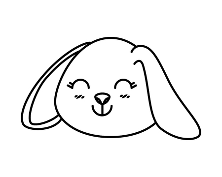 cute rabbit head character vector illustration designのイラスト素材