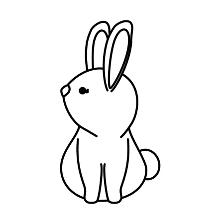 cute rabbit character icon vector illustration designのイラスト素材