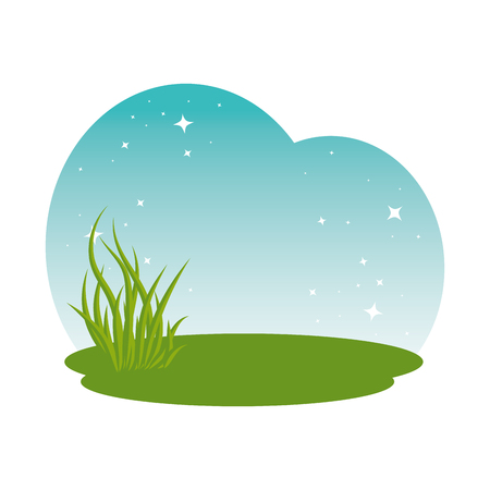meadow grass landscape scene vector illustration designのイラスト素材