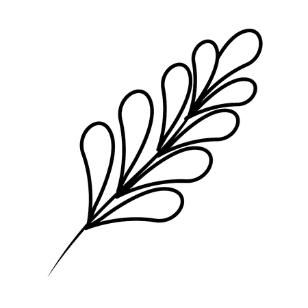 branch with leafs plant vector illustration designのイラスト素材