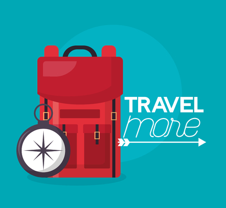 travel more compass guide bag vector illustrationのイラスト素材