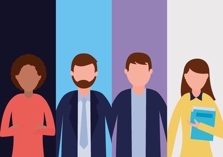 banner business people work background vector illustrationのイラスト素材