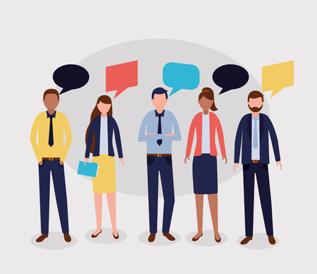 business people group talking work vector illustrationのイラスト素材