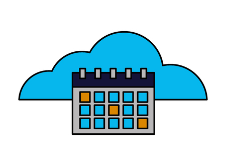 cloud computing calendar reminder plan vector illustrationのイラスト素材