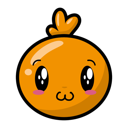 kawaii face bubble cartoon on white background vector illustrationのイラスト素材