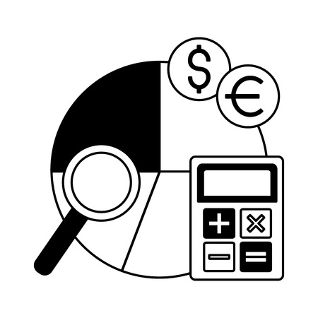 report pie chart money calculator vector illustrationのイラスト素材