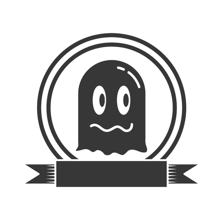 ghost avatar video game cartoon vector illustrationのイラスト素材