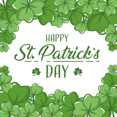 happy st patricks day clovers decoration background vector illustrationのイラスト素材