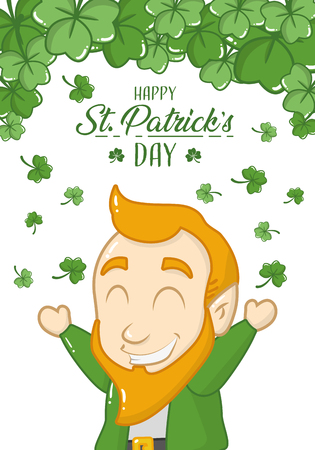 leprechaun clovers falling happy st patricks day vector illustrationのイラスト素材